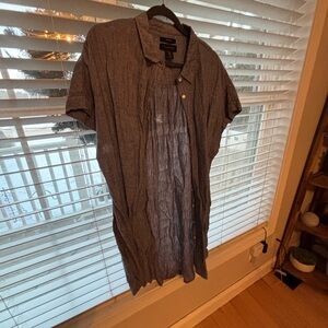 Tahari Blue Shirt dress/beach linen cover up